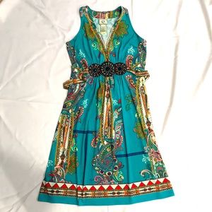 Teal Aline Sleeveless Dress